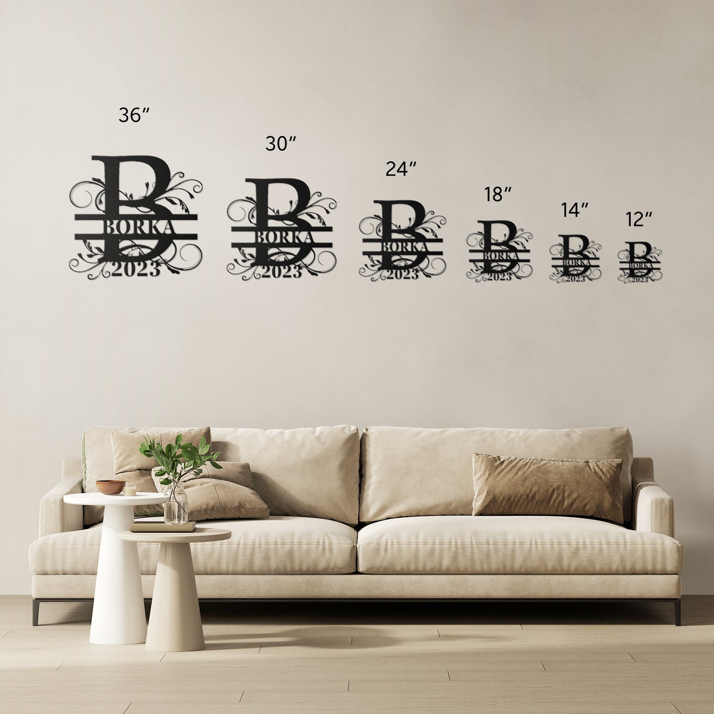 Metal letter sign